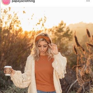 Popcorn sleeve cardigan